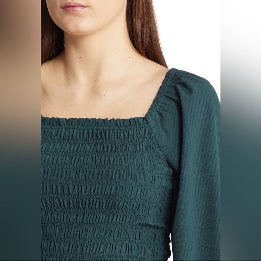 NWT Madewell Lucie Bubble Sleeve Smocked top - Picture 3 of 8